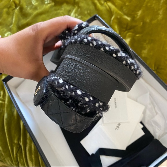 Chanel Sandals SZ 39 black 100%auth - Picture 9 of 15